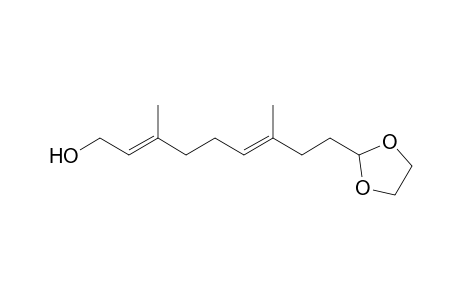 (E,E)-10,10-ethylenedioxy-3,7-dimethyldeca-2,6-dien-1-ol