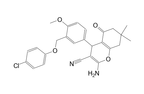 2-amino-4-{3-[(4-chlorophenoxy)methyl]-4-methoxyphenyl}-7,7-dimethyl-5-oxo-5,6,7,8-tetrahydro-4H-chromene-3-carbonitrile