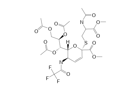 #23A;METHYL-2-(S-2-ACETYLAMINO-2-METHOXYCARBONYLETHYL)-7,8,9-TRI-O-ACETYL-3,4,5-TRIDEOXY-5-[(TRIFLUOROACETYL)-AMINO]-2-THIO-ALPHA-D-MANNO-NON-3-EN-2-ULO