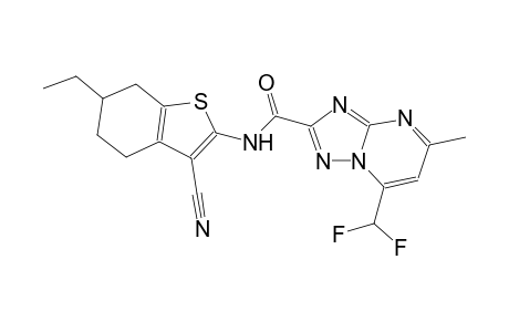 N-(3-cyano-6-ethyl-4,5,6,7-tetrahydro-1-benzothien-2-yl)-7-(difluoromethyl)-5-methyl[1,2,4]triazolo[1,5-a]pyrimidine-2-carboxamide