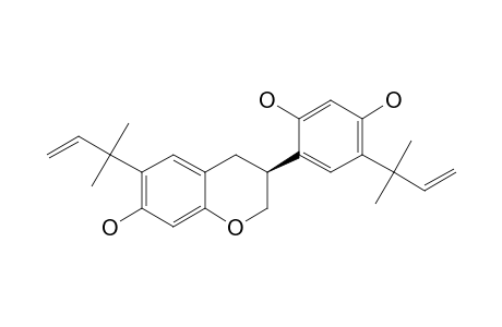 (3R)-(-)-MANUIFOLIN-E;(3R)-6,5'-BIS-(1,1-DIMETHYL-2-PROPENYL)-7,2',4'-TRIHYDROXYISOFLAVAN