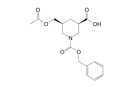 (3R,5S)-5-(acetoxymethyl)-1-benzyloxycarbonyl-piperidine-3-carboxylic acid