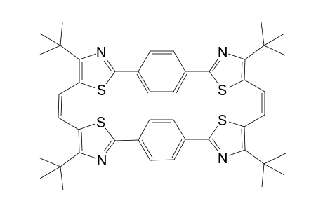 4,9,18,23-Tetra(tert-butyl)-31,32,35,36-tetrathia-3,10,17,24-tetraazaheptacyclo[24.2.2.2(12,15).1(2,5).1(8,11).1(16,19).1(22,25)]-hexatriaconta-1(28),2,4,6,8,10,12,14,16,18,20,22,24,26,29,33-hexadecaene