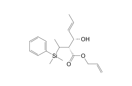 4-Hexenoic acid, 2-[1-(dimethylphenylsilyl)ethyl]-3-hydroxy-, 2-propenyl ester, [2R*(S*),3S*,4E]-(.+-.)-