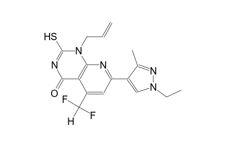 pyrido[2,3-d]pyrimidin-4(1H)-one, 5-(difluoromethyl)-7-(1-ethyl-3-methyl-1H-pyrazol-4-yl)-2-mercapto-1-(2-propenyl)-