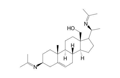 Bis isopropylidiene of 3.beta.,20.beta.-diamino-18-hydroxy-5-pregnene