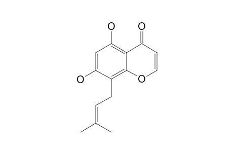 ERIOSEMATIN-A;5,7-DIHYDROXY-8-GAMMA,GAMMA-DIMETHYLALLYL-CHROMONE