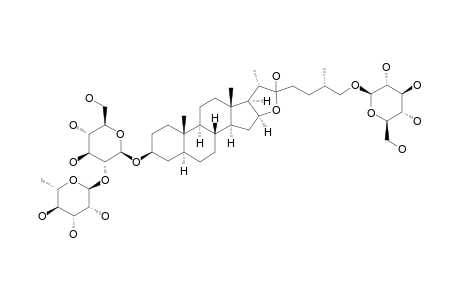 TRIGONEOSIDE-IIIA;26-O-BETA-D-GLUCOPYRANOSYL-(25S)-5-ALPH-FUROSTANE-3-BETA,22-XI,26-TRIOL-3-O-[ALPHA-L-RHAMNOPYRANOSYL-(1->2)]-BETA-D-GLUCOPYRANOSI