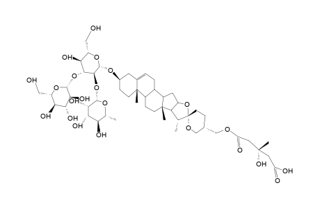 (25R)-27-O-((S)-3-HYDROXY-3-METHYLGLUTAROYL)-SPIROST-5-ENE-3B,27-DIOL-3-O-A-L-RHAMNOPYRANOSYL-(1->2)-O-(B-D-GLUCOPYRANOSYL-(1->3))-B-D-GLUCOPYRANOSIDE