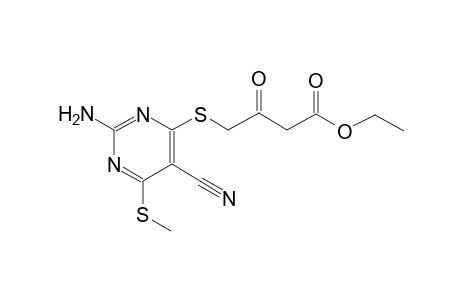 butanoic acid, 4-[[2-amino-5-cyano-6-(methylthio)-4-pyrimidinyl]thio]-3-oxo-, ethyl ester