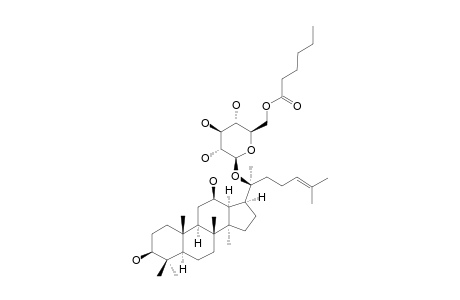 3-BETA,12-BETA,(20S)-TRIHYDROXY-DAMMAR-24-ENE-20-O-BETA-D-GLUCOPYRANOSYL-6'-HEXYLESTER