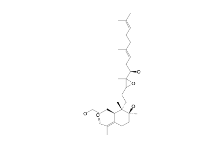 #1;IRITECTOL-A;(2Z)-2-[(2R,3S,4S)-4-HYDROXY-3-[2-(3-[(3E)-1-HYDROXY-4,8-DIMETHYLNONA-3,7-DIENYL]-3-METHYLOXIRAN-2-YL)-ETHYL]-2-(3-HYDROXYPROPYL)-3,4-DIMETHYLCY