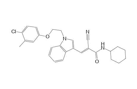 (2E)-3-{1-[2-(4-chloro-3-methylphenoxy)ethyl]-1H-indol-3-yl}-2-cyano-N-cyclohexyl-2-propenamide