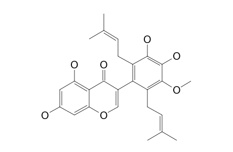 ERYTHBIGENIN;6'-PRENYLPISCERYTHRONE;5,7,3',4'-TETRAHYDROXY-5'-METHOXY-2',6'-DI-(3,3-DIMETHYLALLYL)-ISOFLAVONE