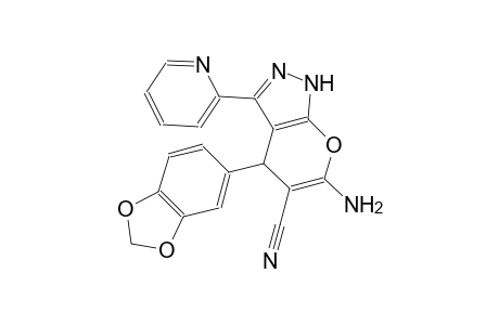 6-Amino-4-benzo[1,3]dioxol-5-yl-3-pyridin-2-yl-1,4-dihydro-pyrano[2,3-c]pyrazole-5-carbonitrile