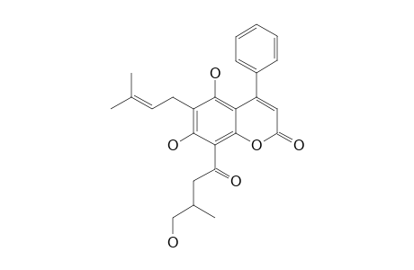 5,7-DIHYDROXY-8-(4-HYDROXY-3-METHYLBUTYRYL)-6-(3-METHYLBUT-2-ENYL)-5-PHENYLCHROMEN-2-ONE