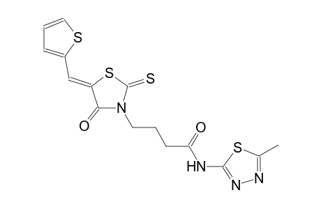 3-thiazolidinebutanamide, N-(5-methyl-1,3,4-thiadiazol-2-yl)-4-oxo-5-(2-thienylmethylene)-2-thioxo-, (5Z)-