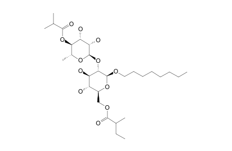 CAROLINIASIDE-B;N-OCTYL-4-O-ISOBUTYRYL-ALPHA-L-RHAMNOPYRANOSYL-(1->2)-6-O-(2-METHYL-BUTYRYL)-BETA-D-GLUCOPYRANOSIDE;MINOR-ISOMER