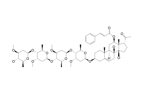 #15;SYRIACOSIDE-K;IKEMAGENIN-3-O-BETA-D-OLEANDROPYRANOSYL-(1->4)-BETA-D-CYMAROPYRANOSYL-(1->4)-BETA-D-OLEANDROPYRANOSYL-(1->4)-BETA-D-CYMAROPYRANOSYL