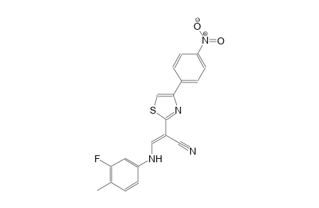 (2E)-3-(3-fluoro-4-methylanilino)-2-[4-(4-nitrophenyl)-1,3-thiazol-2-yl]-2-propenenitrile