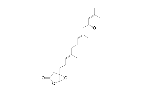 BETA,GAMMA-EPOXY-GAMMA-BUTYROLACTONE-13-HYDROXY-6,10,14-HEXADECATRIENE