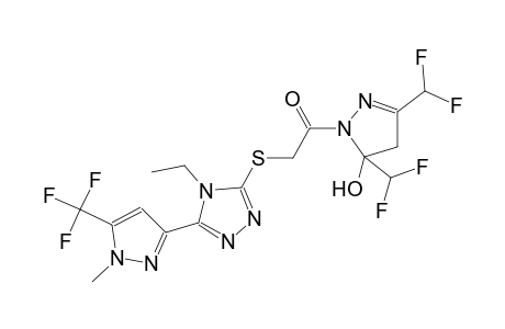 3,5-bis(difluoromethyl)-1-[({4-ethyl-5-[1-methyl-5-(trifluoromethyl)-1H-pyrazol-3-yl]-4H-1,2,4-triazol-3-yl}sulfanyl)acetyl]-4,5-dihydro-1H-pyrazol-5-ol