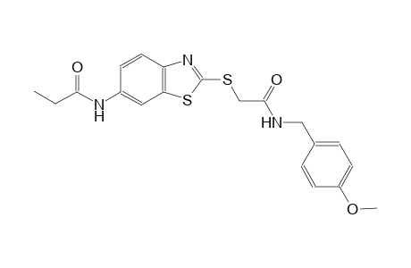 N-[2-({2-[(4-methoxybenzyl)amino]-2-oxoethyl}sulfanyl)-1,3-benzothiazol-6-yl]propanamide