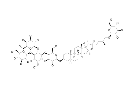 #1;25S-26-O-BETA-D-GLUCOPYRANOSYL-5-ALPHA-FUROSTAN-3-BETA,22-ALPHA,26-TRIOL-3-O-BETA-D-GALACTOPYRANOSYL-(1->2)-O-[BETA-D-GLUCOPYRANOSYL-(1->3)]-O-BETA-D-GLUCOP