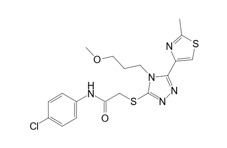 4'-chloro-2-{[4-(3-methoxypropyl)-5-(2-methyl-4-thiazolyl)-4H-1,2,4-triazole-3-yl]thio}acetanilide