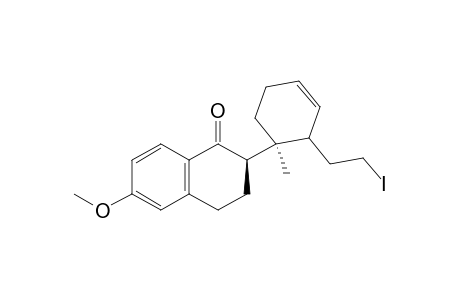 1(2H)-Naphthalenone, 3,4-dihydro-2-[2-(2-iodoethyl)-1-methyl-3-cyclohexen-1-yl]-6-methoxy- , [1.alpha.(S*),2.beta.]-(.+-.)-