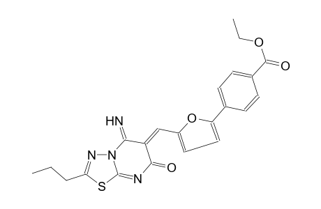 benzoic acid, 4-[5-[(Z)-(5-imino-7-oxo-2-propyl-5H-[1,3,4]thiadiazolo[3,2-a]pyrimidin-6(7H)-ylidene)methyl]-2-furanyl]-, ethyl ester