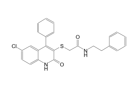 2-[(6-chloro-2-oxo-4-phenyl-1,2-dihydro-3-quinolinyl)sulfanyl]-N-(2-phenylethyl)acetamide