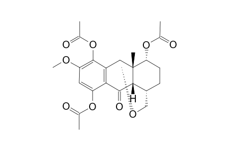 REL-9-ALPHA,11-ALPHA-EPOXY-1,4,8-ALPHA-TRIACETOXY-2-METHOXY-8A-BETA-METHYL-5,6,7,8,8A,9,10,10A-BETA-OCTAHYDRO-10-ANTHRACENONE