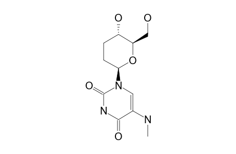 1-(2',3'-DIDEOXY-beta-D-ERYTHRO-HEXOPYRANOSYL)-5-METHYLAMINO-URACIL