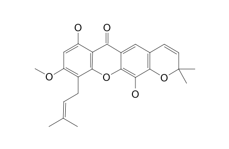 NIGROLINEAXANTHONE_V;1,5-DIHYDROXY-3-METHOXY-4-(3-METHYLBUT-2-ENYL)-6',6'-DIMETHYLPYRANO-(2',3':6,7)-XANTHONE