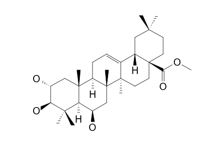 6-BETA-HYDROXY-MASLINIC-ACID-MONOMETHYLESTER;METHYL-2-ALPHA,3-BETA,6-BETA-TRIHYDROXY-OLEAN-12-EN-28-OATE