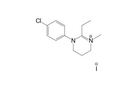 1-(4-CHLOROPHENYL)-2-ETHYL-3-METHYL-1,4,5,6-TETRAHYDROPYRIMIDINIUM-IODIDE