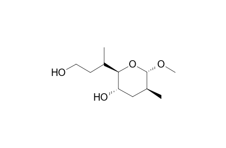 Methyl 2,3,6,7-tetradeoxy-2,6-di-C-methyl-.alpha.-D-altro-octo-1,5-pyranoside