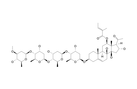 12-O-TIGLOYL-16-ALPHA-HYDROXYISOLINEOLON-3-O-BETA-D-OLEANDROPYRANOSYL-(1->4)-BETA-D-DIGITOXOPYRANOSYL-(1->4)-BETA-D-DIGITOXOPYRANOSYL-(1->4)