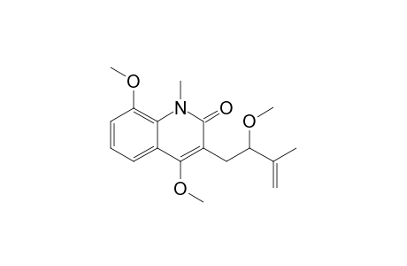 O-METHYL-ACUTIFOLIN;N-METHYL-3-(2'-METHOXY-3'-METHYLBUT-3'-ENYL)-4,8-DIMETHOXY-2-QUINOLONE