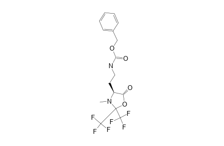 (4S)-4-(2-(BENZOXYCARBONYLAMINO)-ETHYL)-3-METHYL-2,2-BIS-(TRIFLUOROMETHYL)-1,3-OXAZOLIDIN-5-ONE