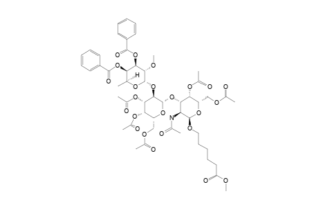 #23;5-(METHOXYCARBONYL)-PENTYL-3,4-DI-O-BENZOYL-2-O-METHYL-ALPHA-L-FUCOPYRANOSYL-(1->2)-3,4,6-TRI-O-ACETYL-BETA-D-GALACTOPYRANOSYL-(1->3)-4,6-DI-O-ACETYL-2-ACE