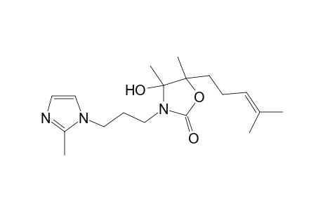 4,5-Dimethyl-3-[3-(2-methylimidazol-1-yl)propyl]-5-(4-methylpent-3-enyl)-4-oxidanyl-1,3-oxazolidin-2-one