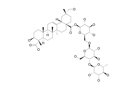 #3;ACANJAPOSIDE-F;3-BETA,29-DIHYDROXY-OLEAN-12-EN-23,28-DIOIC-ACID-28-O-[ALPHA-L-RHAMNOPYRANOSYL-(1->4)-BETA-D-GLUCOPYRANOSYL-(1->6)]-BETA-D-GLUCOPYRANOSIDE