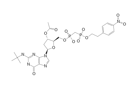 P(1)-[2-(4-NITROPHENYL)-ETHYL]-P(2)-(2'-DEOXY-3'-O-ACETYL-N(2)-ISOBUTYRYL-GUANOSIN-5'-YL)-METHYLENEBIS-(PHOSPHONATE)