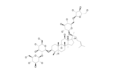 #3;GINSENOSIDE-RC;3-O-[BETA-D-GLUCOPYRANOSYL-(1->2)-BETA-D-GLUCOPYRANOSYL]-20-O-[BETA-D-GLUCOPYRANOSYL-(1->6)-ALPHA-L-ARABINOFURANOSYL]-3-BETA,12-BETA