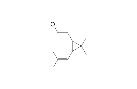 HOMOCHRYSANTHEMOL;1,1-DIMETHYL-2-(2-METHYL-1-PROPENYL)-3-(2-HYDROXYETHYL)-CYCLOPROPANE