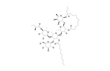 MULTIFIDIN-I;(11S)-CONVOLVULINOLIC-ACID-11-O-BETA-D-GLUCOPYRANOSYL-(1->3)-O-[4-O-(2S)-2-METHYLBUTYRYL-ALPHA-L-RHAMNOPYRANOSYL-(1->4)]-O-(2-