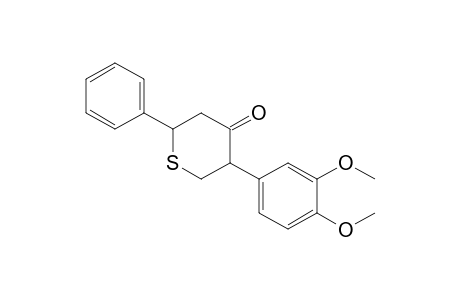 5-(3,4-Dimethoxyphenyl)-2-phenyltetrahydrothiopyran-4-one