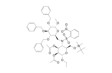 #18;N-(METHYL-2,3,4-TRI-O-BENZYL-6-DEOXY-ALPHA-D-GLUCOPYRANOSID-6-YL)-N-[ETHYL-2,3-DI-O-ACETYL-6-O-(TERT.-BUTYLDIMETHYLSILYL)-4-DEOXY-ALPHA-D-MANOPYRANOSID-4-Y